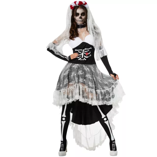 Costume infermiera sexy zombie carnevale halloween abito vestito donna  horror nu