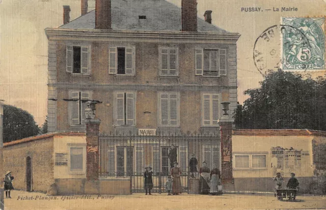 CPA 91 PUSSAY LA MAIRIE (cpa toilée