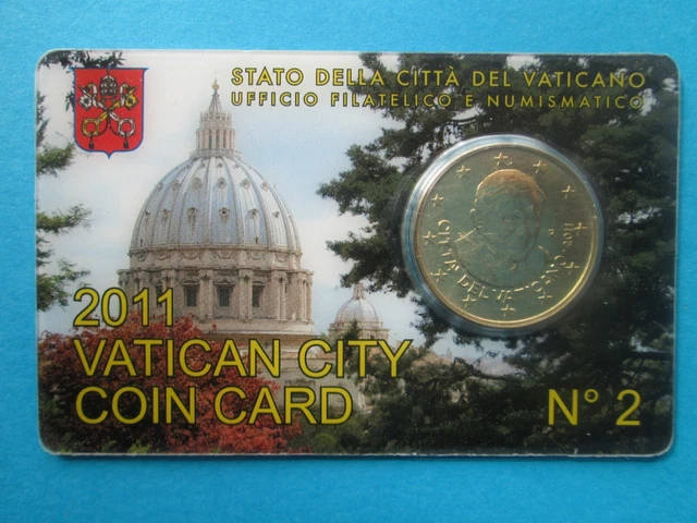 Coin Card N°2 / Euro Du Vatican Piece 50 Cent  Annee 2011