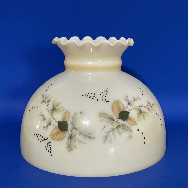 Vintage GWTW 10" Fitter Tan Glass Dome Hurricane Oil Or Electric Lamp Shade