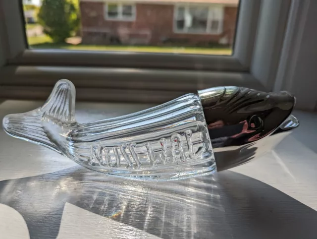 Vintage 1960's Nuss Wal (Nut Whale) Glass Peanut Dispenser Serving Dish MCM