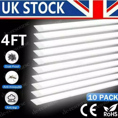 10x 2/3/4FT LED Batten Tube Light Garage Ceiling Panel Lamp Workshop Office Home