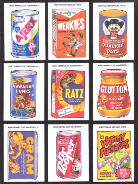 2005 Topps Wacky Packages ANS2 Series 2 FULL CLING SET of 9 window clingys ex+