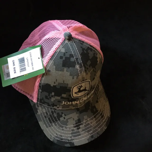 JOHN DEERE HAT, Patch Logo, Pink , Mesh, Snap Back, Trucker Style $15. ...