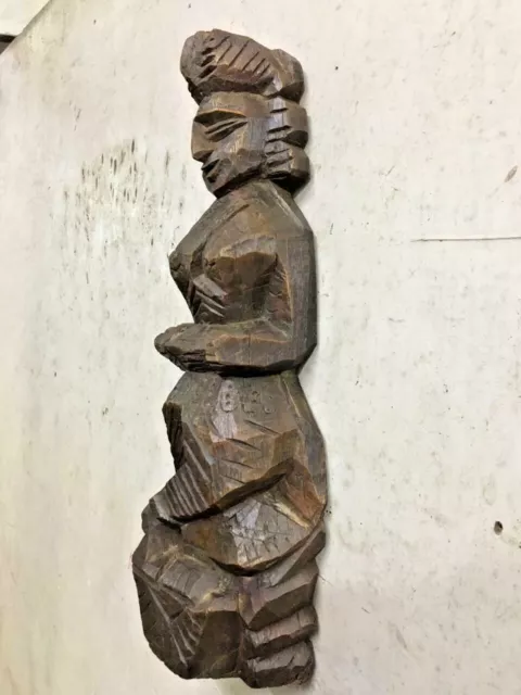 Raro Antiguo Único Wooden Tribal Indio Tallado a Mano Putli Figura Estatua