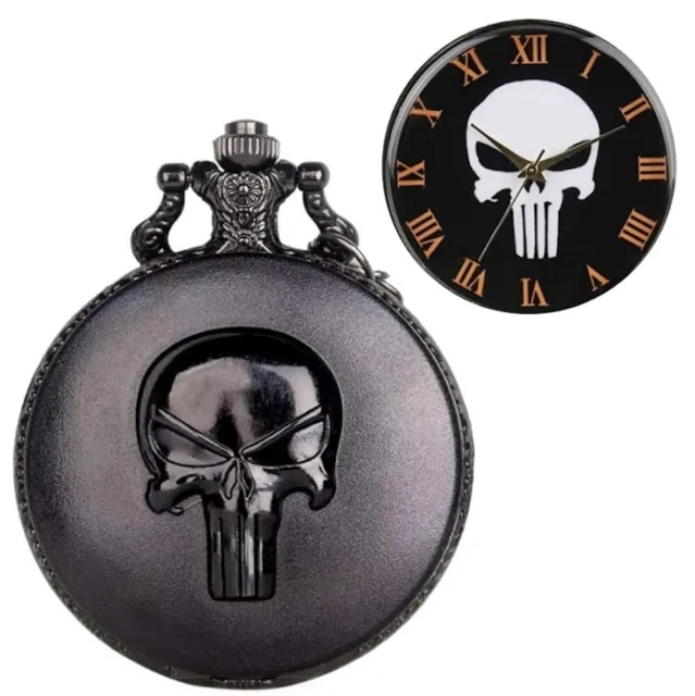 Montre gousset Pocket watch - The Punisher Tête de mort Skull (Réf 2) (2024.02)