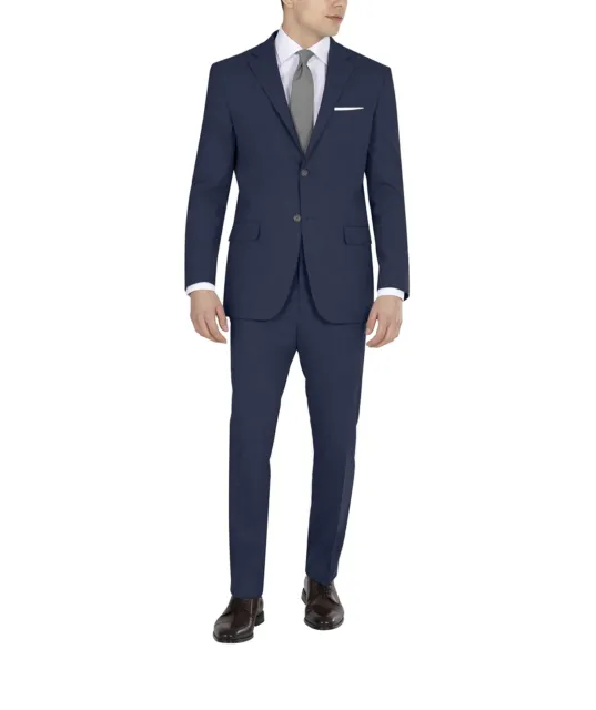 DKNY Men's Modern Fit High Performance Suit Separates 30W x 30L Navy Solid