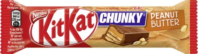 Nestlé Kitkat Chunky Peanut Butter Avec Chocolat au Lait 24er Pack