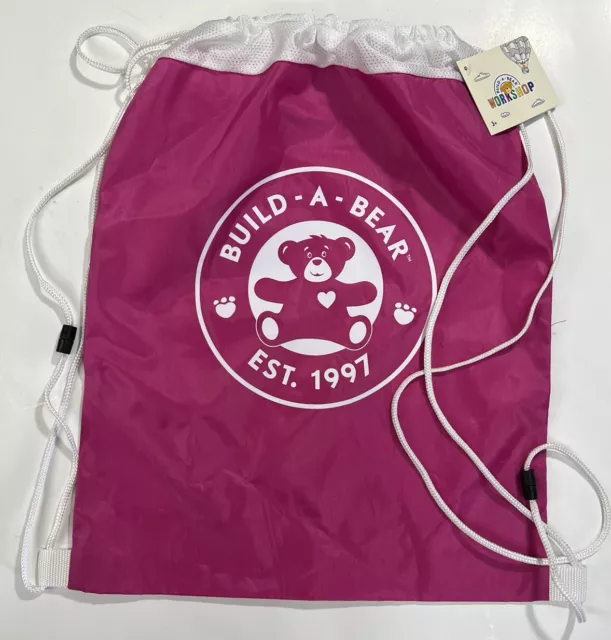 11 pack BUILD-A-BEAR WORKSHOP Drawstring Bags Logo Print Fuchsia Reuse Bag