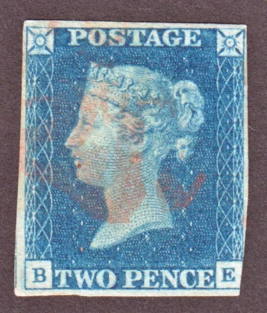 SG5..2d  Blue, PL2, 'BE'... with Red Maltese Cross....DS8f.....£1750..