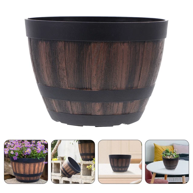 Vaso Per Piante DARO DEKO – Plastica Effetto Terracotta – Antracite – Da 1,5 A 19,5 Litri