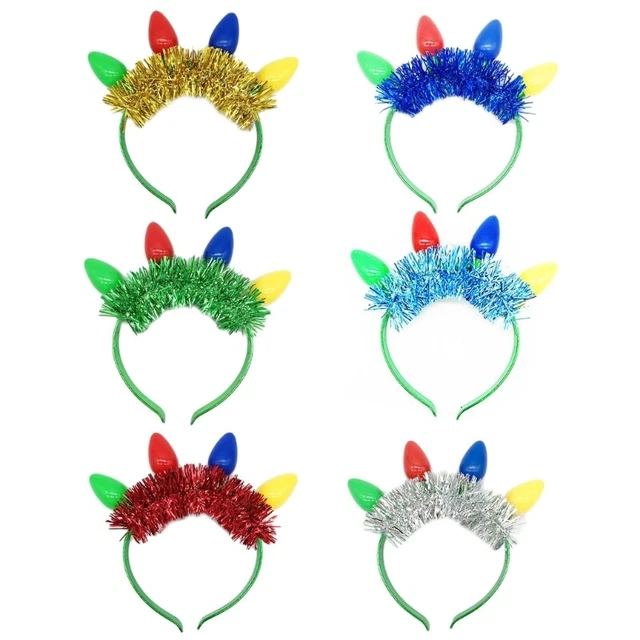 Christmas LED Headband Glow in the Dark Light Bulb for Kids Adults Accessories
