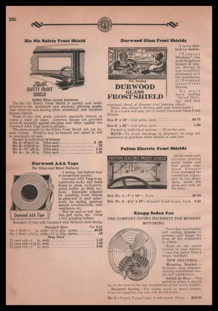 1931 Durwood Glass Frost Shield Fulton Electric Shield Knapp Sedan Fan Print Ad