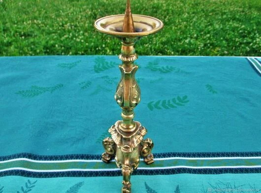 Bougeoir Ancien Français En Bronze Et Marbre – Guirlandes – 19ème Siècle – Objet De Collection