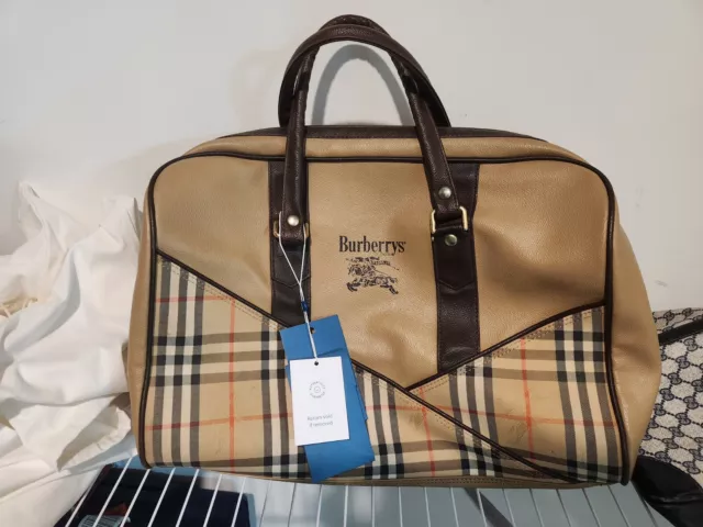 Rare Burberry Vintage Authentic Haymarket Nova Check Duffle Bag