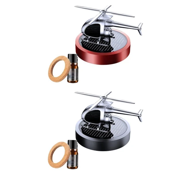 2×Car Air Freshener Solar Energy Helicopter Shape Deodorant