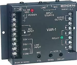 Bogen VAR1-RST-02 Voice-Activated Relay for 70V Paging Systems