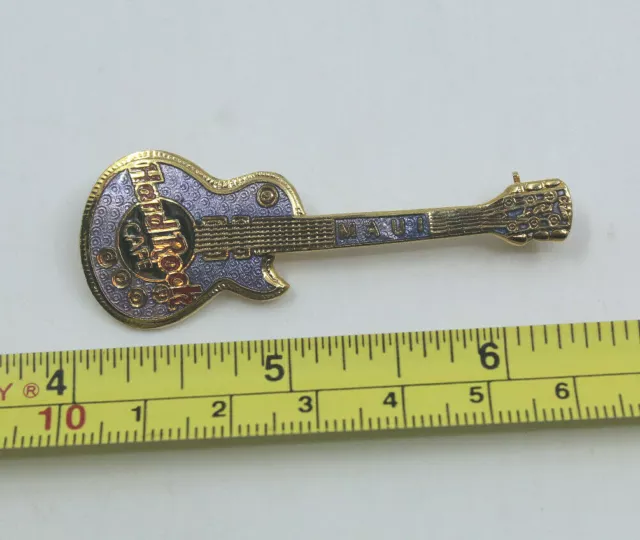 Hard Rock Cafe 1998 Maui Hawaii Guitar Collectors Pin Light Metallic Purple Gold