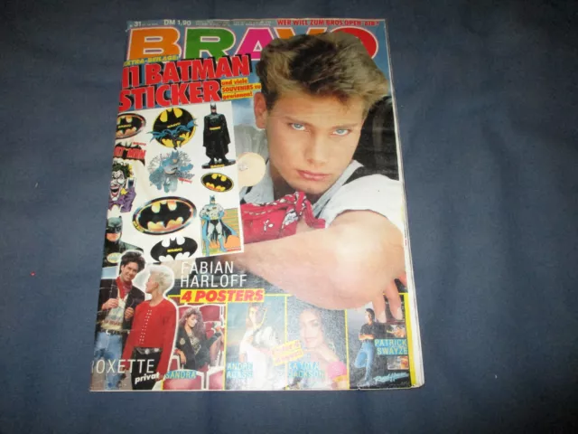 Bravo 27.7.1989 31/89 mit Patrick Swayze Poster Heft komplett