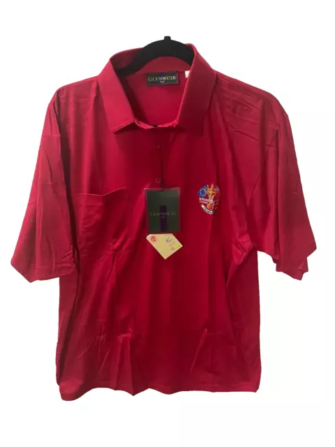 Glenmuir 1891 Men"s Red Polo Shirt, Short Sleeve, Size: L, New