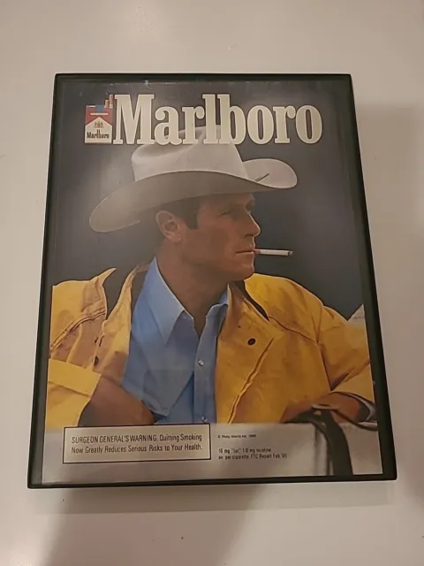 Marlboro Cigarettes Vintage Cowboy Print Ad 1986 Framed 8.5x11