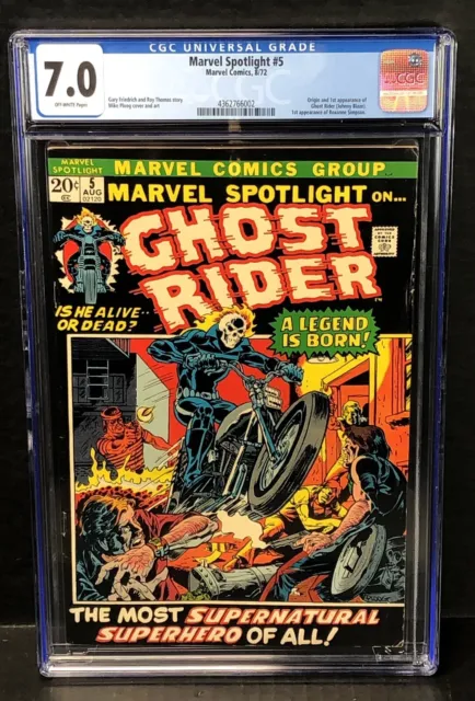 Marvel Spotlight #5 CGC 7.0 Off-White Pages First Ghost Rider Appearance FN/VF