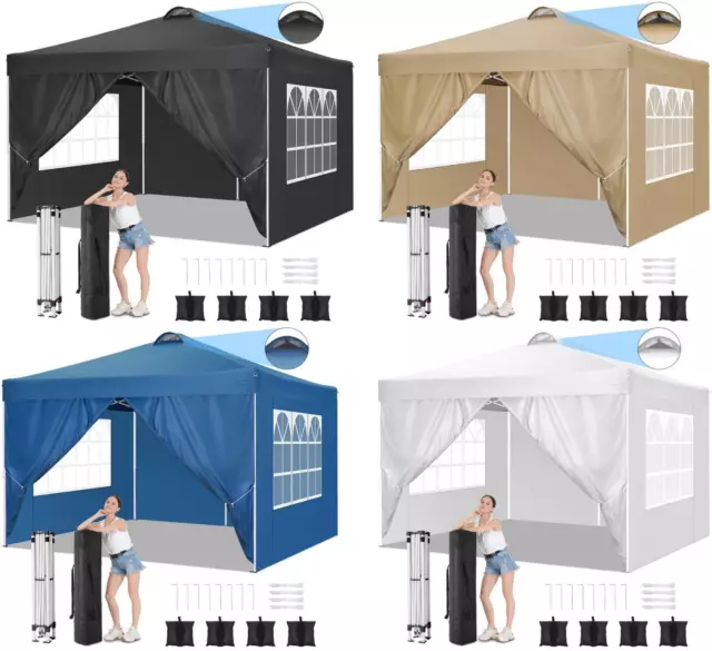Pavillon 3x3m Wasserdicht Faltpavillon Partyzelt Gartenzelt Pavillion UV-Schutz