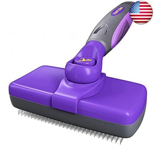 Hertzko Self-Cleaning Slicker Brush for Dogs, Cats - The Ultimate Dog Brush for