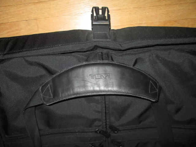 TUMI  Alpha Black Ballistic Nylon Leather  Bi-Fold Garment Bag + Crossbody Strap 9