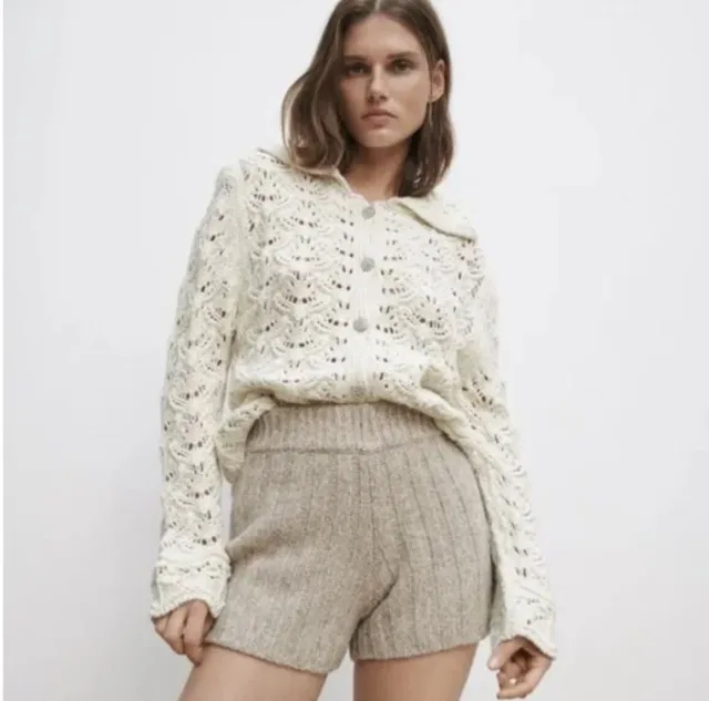 ZARA KNIT CARDIGAN With Jewel Buttons Brand New Sold Out Blogger