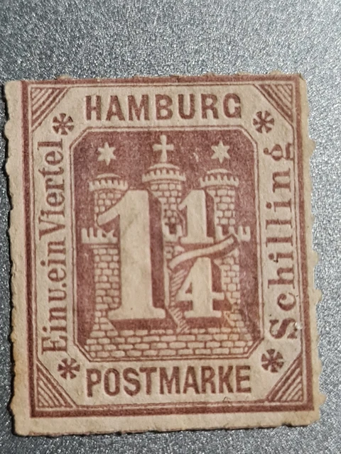 Schöne uralte Klassik Briefmarke weltweit aus Hamburg Altdeutschland Fake ?