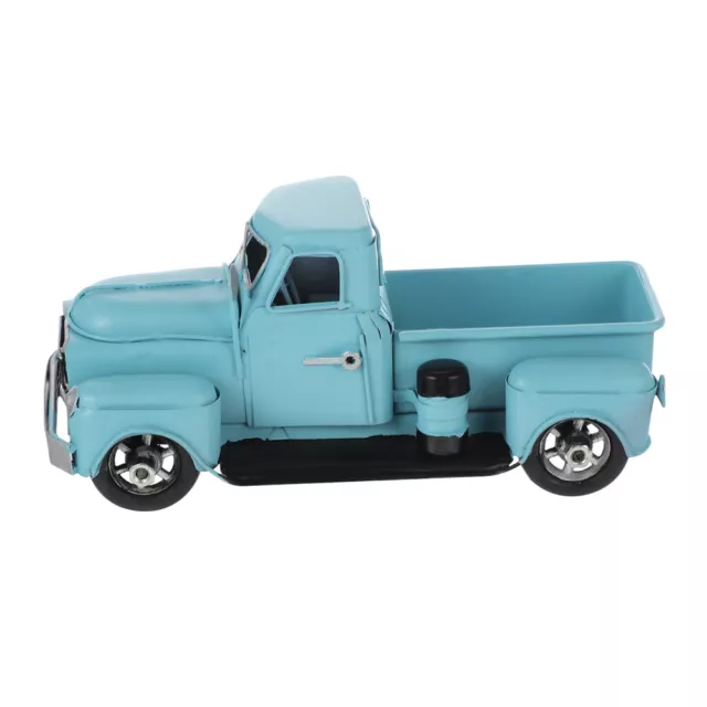 Little Blue Truck Toy Decorative Tin Trucks Car Model Antique