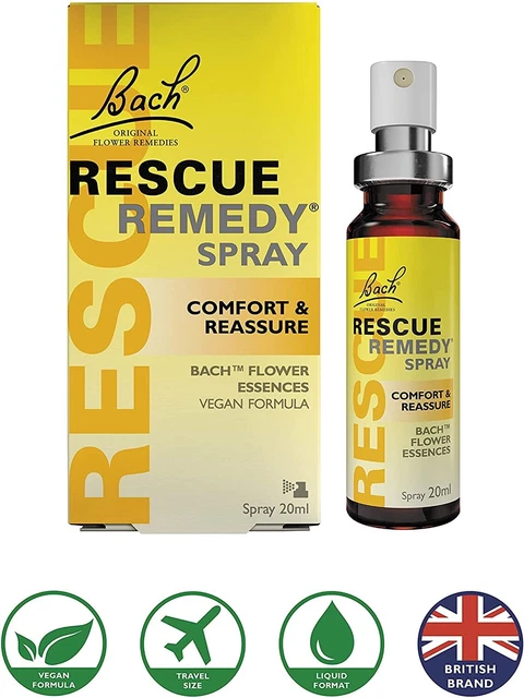 Bach Rescue Remedy VEGAN Spray 20ml REISE SPRAYFLASCHE Blume Essenz Made UK