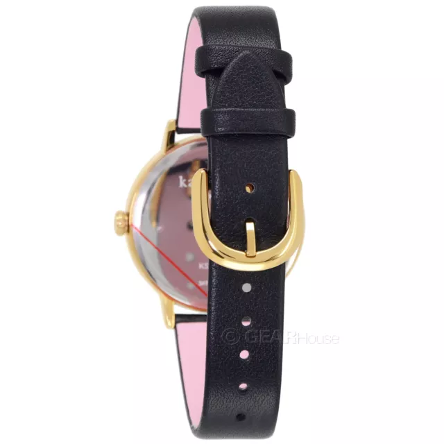 Kate Spade New York Womens Gold Metro Watch City Skyline Dial Black Leather Band 2