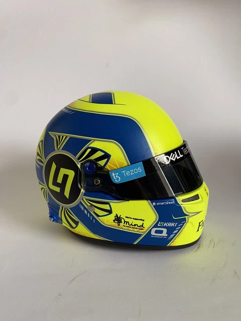 F1 McLaren Lando Norris 2022 Casque officiel Bell échelle 1/2 avec boîte Bleu/jaune