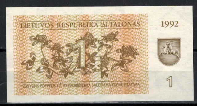 1 Geldschein Litauen 1 Talonas 1992 # 1518