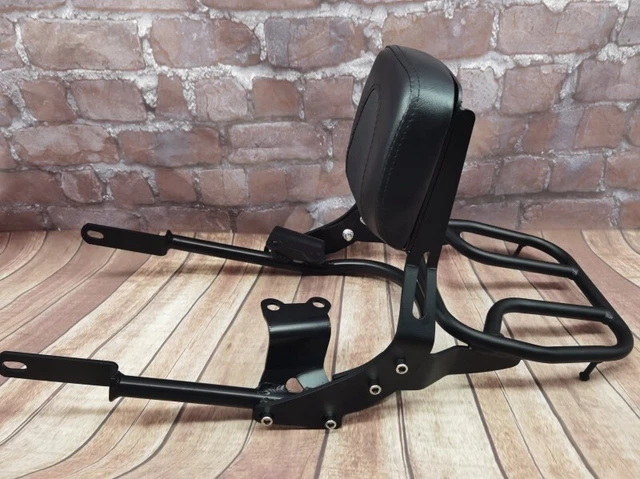 Backrest Sissy Bar+Rack+Grab for Triumph Bonneville T100 T120 17-23 Black