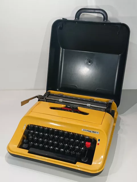 Antiguo Amarillo Privileg 350T Escribir Reiseschreibmaschine Typewriter