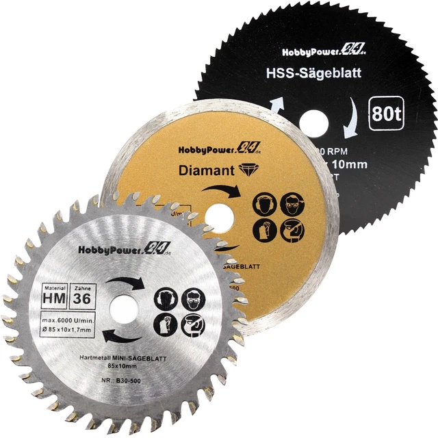 Lame De Scie Circulaire Hobbypower24 – 85 X 10 Mm, 36 Dents, Mini Scie Manuelle