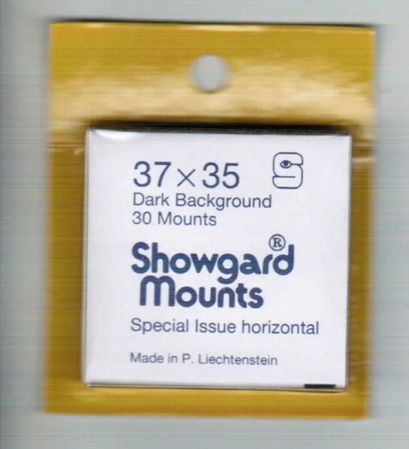 Showgard Black Stamp Mounts 37mm x 35mm Cut to Size New. POST FREE