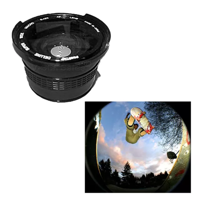 Wide Angle 0.43x Semi Fisheye Lens with Macro for Sony Camcorders 37mm