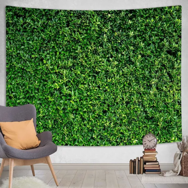 Green Leaves Extra Large Tapestry Wall Hanging Garden Lawns Fabric Room Decor