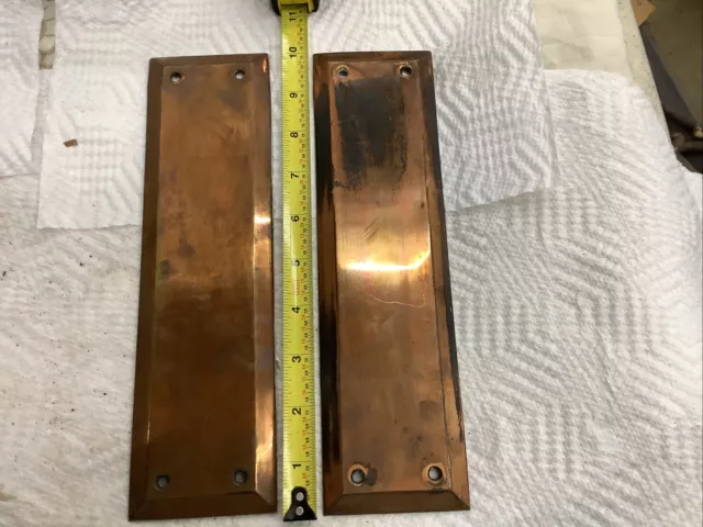 Vintage Brass Door Push Plate 10” X 2 3/4” Scratches dings and scuffs.