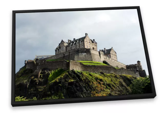 Edinburgh Castle Scotland Landmark CANVAS FLOATER FRAME Wall Art Print Picture
