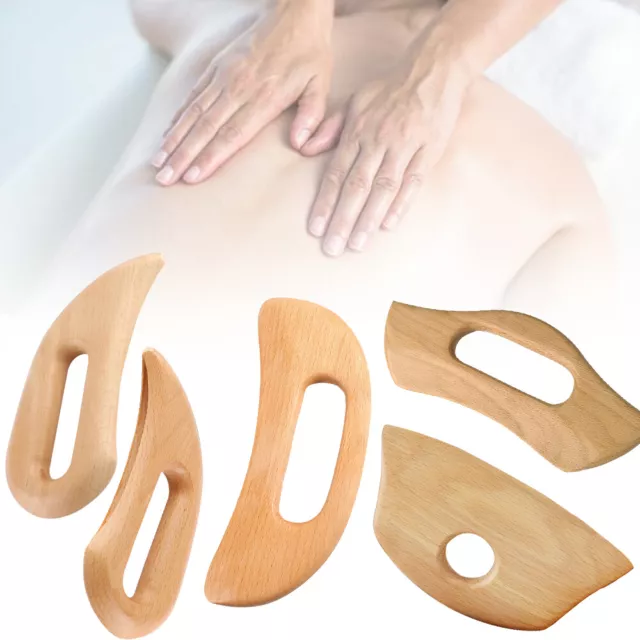 Beech Wooden Gua Sha Massage Tools Anti Cellulite Wood Lymphatic Drainage Paddle