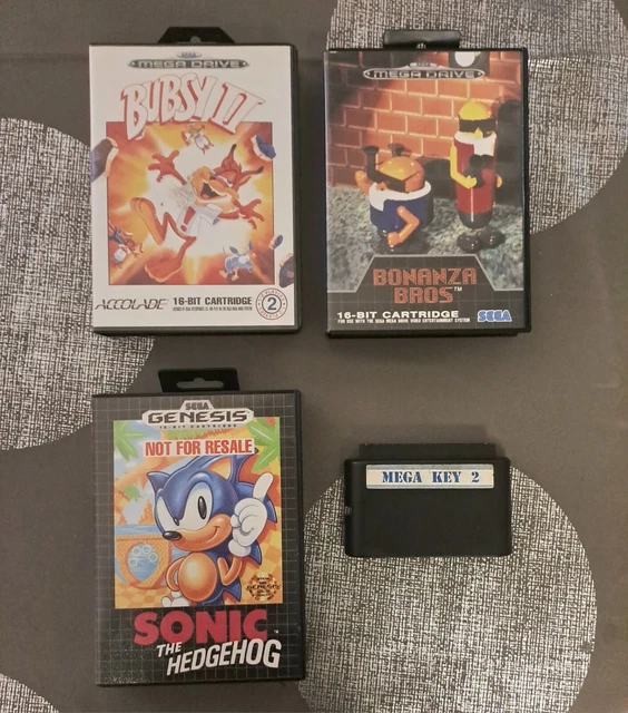 LOTTO GIOCHI GENESIS Sonic The Hedgehog Mega Drive Sega + Mega Key 2 ...
