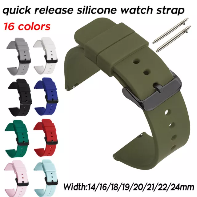 20-22mm Sports Rubber Watch Strap 14-18mm 19mm 24mm Silicone Band Wrist Bracelet