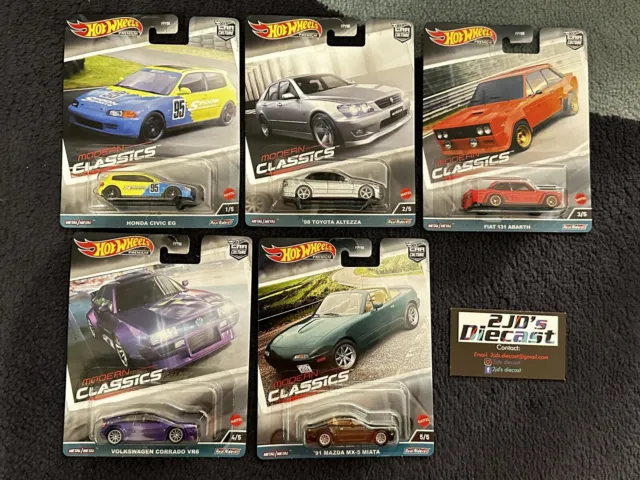 Hot Wheels Premium Car Culture 2023 "Modern Classics" Set of 5, FPY86-959E