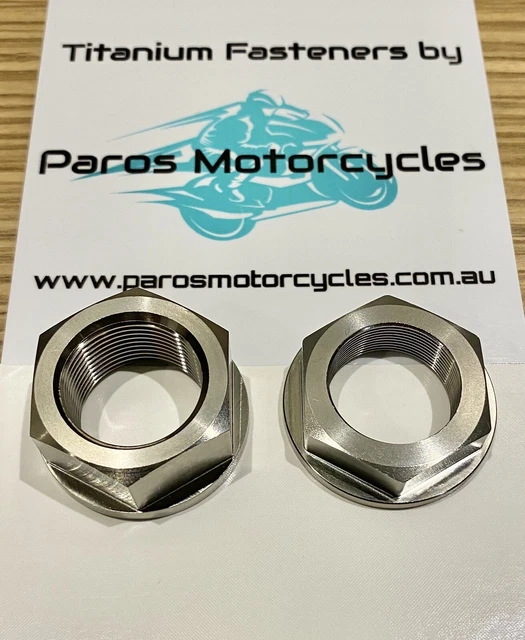 YAMAHA YZFR6 20172022 Titanium Axle Nut Kit Front & Rear M24 Flanged