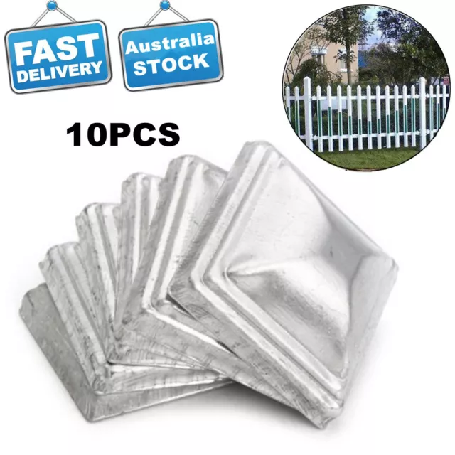 10x Metal Fence Gate Square Pyramid Post Cap Fence Tube Finial Pathway 100*100MM